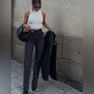 High waisted black jeans
